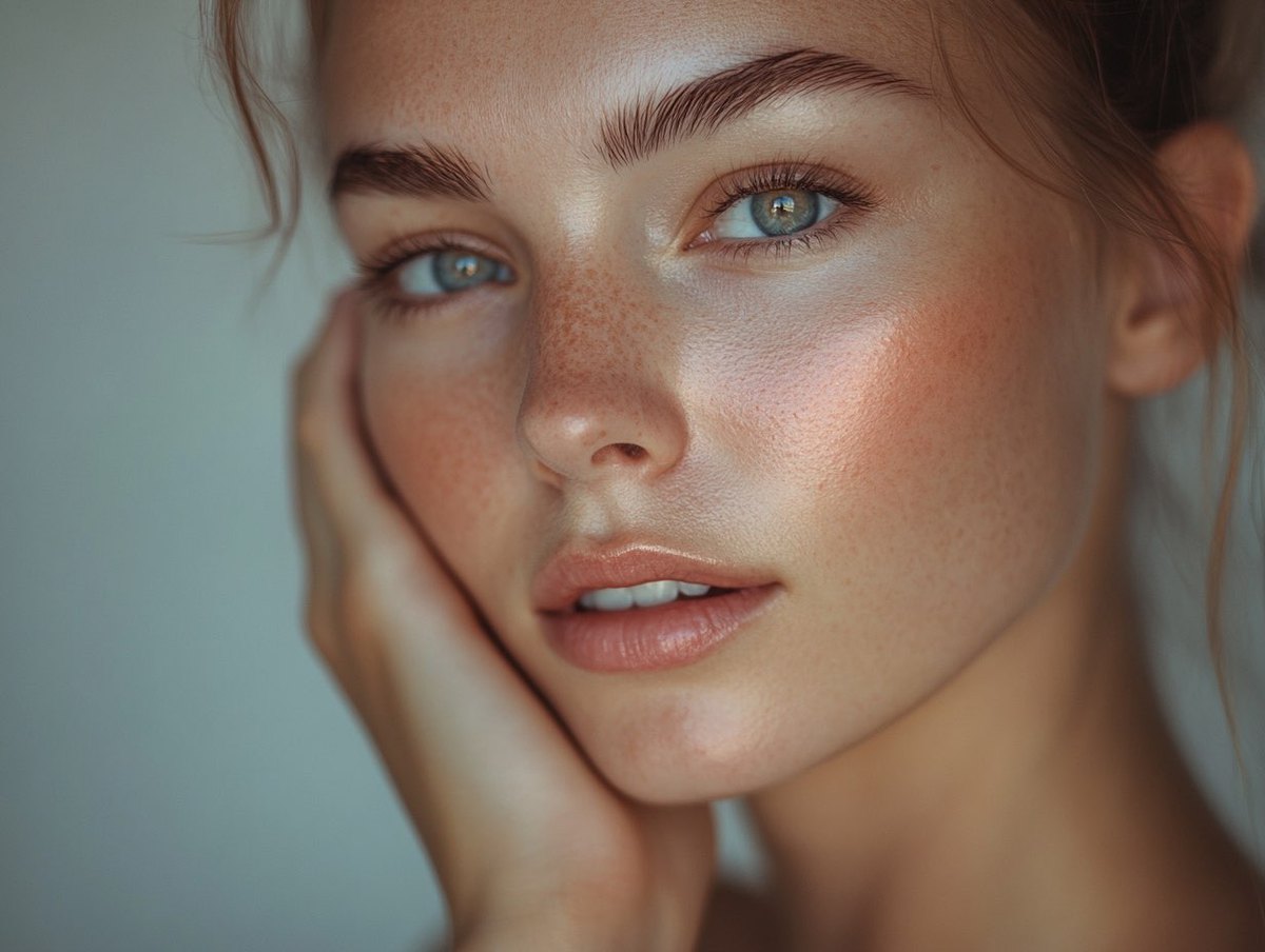 Before and after results of non-surgical skin treatment.